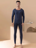 Women's Thermal Underwear Thermo Sets Thermal Clothing Cold Seamless Thick Double Layer Winter MartLion Men navy blue L 