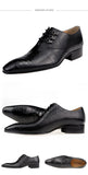 Luxury Genuine Leather Shoes Men's Handmade Printing Designer Wedding Evening Dress Oxford MartLion   