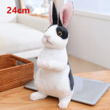 Lovely Fluffy Lop-eared Rabbits Plush Toy Baby Kids Appease Dolls Simulation Long Ear Rabbit Pillow Kawaii Christmas Gift MartLion stand black2  