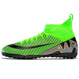 Football Shoes Men's AG TF Non Slip Lightweight Wear Resistant For School Competition Elastic Soccer Cleats MartLion Green02 36 CHINA