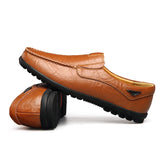 Genuine Leather Men's Casual Shoes Luxury Loafers Moccasins Breathable Slip on Driving MartLion   