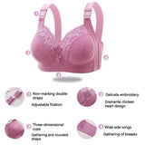 Luxury Lace Lace Without Steel Ring Women's Bra Push Up Breathable Adjustable Underwear MartLion   