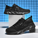 Summer Light Runing Sneakers Men's Hollow Mesh Breathable Running Shoes Jogging Outdoor Travel Casual Sneakers Mart Lion 6967black 6.5 