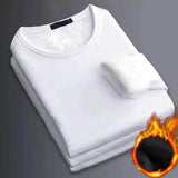 Winter  Men's Long-sleeved Thermal T-Shirt Fleece Bottoming Shirt Round Neck Shirt MartLion   