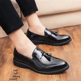 Men's Casual Shoes Leather Loafers Office Breathable Driving Moccasins Slip On Tassel Mart Lion   