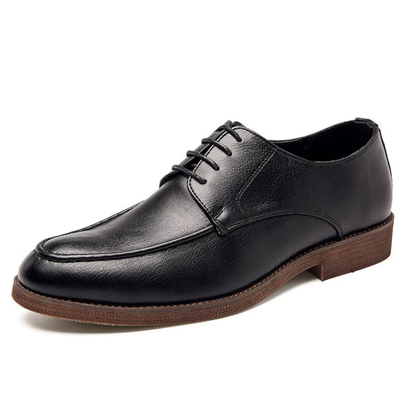 Brown Men's Dress Shoes Brands Pointed Leather Casual Oxford Footwear MartLion black A588 39 CHINA