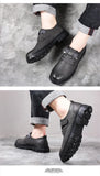 Classic Khaki Leather Casual Shoes Men's Summer Hollow out Platform Lace-up Oxford zapatos de hombre MartLion   