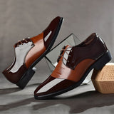 Retro Classic Dress Shoes Black Leather Oxfords Casual Men's Wedding Party Office Formal Work Mart Lion   