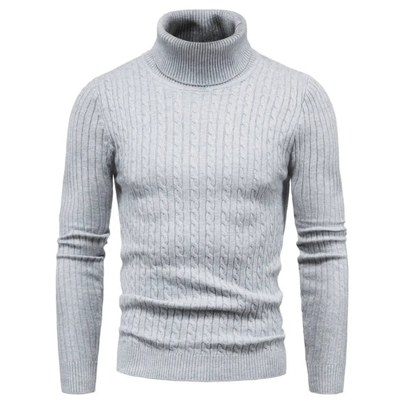 Autumn And Winter Turtleneck Warm Solid Color sweater Men's Sweater Slim Pullover Knitted sweater Bottoming Shirt MartLion   