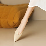 Summer Outside Women Slippers Shoes Point Toe Concise Modern Chunky Heel Mules Solid MartLion   