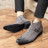 Cow Suede Leather Boots Men's Pointed Toe Dress Ankle Formal Footwear Mart Lion   