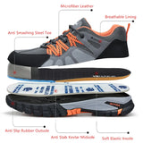  Work shoes with steel toe anti puncture work safety sneakers work men's safety anti-slip boots indestructible MartLion - Mart Lion