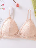 Triangle Cup Lace Bra without Steel Ring Halter Breathable Summer Ladies Underwear MartLion   