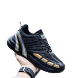 Autumn Men's Breathable Low-Top Color Matching Sports Casual Shoes Mart Lion Black 39 