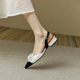 Summer Women Shoes Camellia Pointed Toe Sandals Mixed Colors Low Heel for Low Heels MartLion   