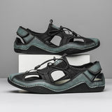 Men's Sandals Summer Hiking Shoes Sports Designer Footwear Mart Lion Green 38 