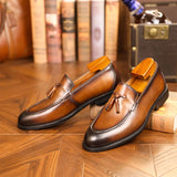 Men Leather Italian Loafer Shoes Men Black Brown Men Casual Shoes MartLion   