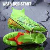 Football Shoes Men's Soccer Spikes TF AG Non Slip Wear Resistant Lightweight Elastic Ankle Protect Competition MartLion   