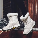 Winter Women Snow Boots Female Outdoor Boots Concise Boots Waterproof Plush Ladies Cotton-padded Shoes MartLion   