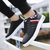 White Vulcanized Sneakers Boys Flat Shoes Men's Autumn Spring Sneakers Sapatenis Masculino chaussures MartLion black 39 