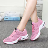 Thick Bottom Ladies Sneakers Breathable Soft Sole Ladies Casual Shoes Women Mesh High-Top Zapatos De Mujer Mart Lion Pink 4.5 