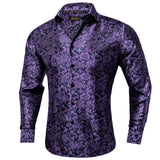 Paisley Floral Men's Shirt Silver White Casual Long Sleeve Social Collar Shirts Brand Button Blouses MartLion CY-2034-XZ0014 S 