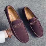 Wedding Party Men's Penny Loafers Slip Moccasin Shoes Breathable Driving Loafers Designer Sewing Mocasines Mart Lion Brown 6.5 