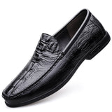 Genuine Leather Men's Loafers Slip On Casual Footwear Moccasins Winter Shoes With Mart Lion   