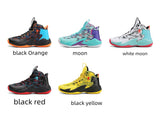 Mesh Yellow Basketball Shoes Men's High Top Non-slip Sneakers Shock-absorbing Elastic Sport Mart Lion   