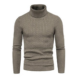 Autumn And Winter Turtleneck Warm Solid Color sweater Men's Sweater Slim Pullover Knitted sweater Bottoming Shirt MartLion Coffee M 