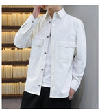 Men's Casual Blouse Cotton Linen Shirt Loose Tops Long Sleeve Tee Shirt Spring Autumn Casual Handsome Shirts MartLion   