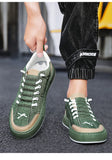 Classic Printed Men's Green Sneakers Breathable Flat Skateboard Shoes Casual Lace-up Low Basket Homme MartLion   