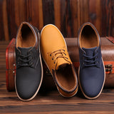 Men's Leather Casual Shoes Flat Trendy Sneaker Oxfords Zapatillas Mart Lion   