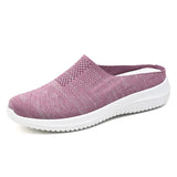 Women Casual Flat Shoes Summer Hollow Breathable Hole Slippers Outdoor Light Walking Half Slippers MartLion purple 37 