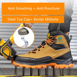 shoes men's waterproof work safety sneakers high top boots anti puncture Work steel toe working with protection MartLion   