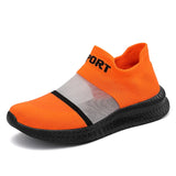 Women's Men's Shoes Non-slip Men's Casual Shoes Summer Sneakers Breathable Tennis Vulcanize MartLion Orange Black 36 