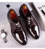 Men's Dress Shoes Luxury Oxford Leather Breathable Rubber Dress Office Wedding Flats Footwear Mart Lion   