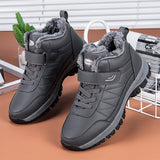Men's Boots Waterproof Leather Sneakers Super Warm Military Outdoor Hiking Winter Work Shoes Mart Lion Gray-3 39 