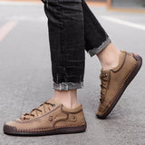 Classic Casual Shoes Men's Lace Up Sewing Leather Outdoor Sneakers Work Daily Mart Lion   