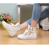 Shoes Women Rivets Canvas Shoes Casual Shoes Leopard Flowers Vintage Black White Blue MartLion   