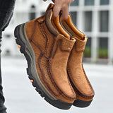 Men's Real Leather Ankle Boots Autumn Winter Shoes Casual Cowhide Genuine Leather MartLion   