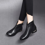 Ankle boots ladies England ladies autumn winter short women casual comfort artificial leather shoes MartLion   