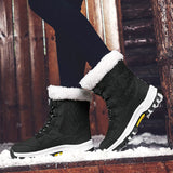 Winter Women Snow Boots Female Outdoor Boots Concise Boots Waterproof Plush Ladies Cotton-padded Shoes MartLion   