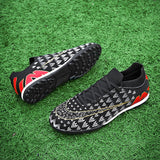 Soccer Shoes For Men's Kids Football Non-Slip Light Breathable  Athletic Unisex Sneakers AG/TF Futsal Training Mart Lion   