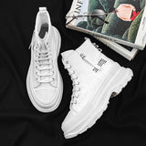 Men's Casual Sneakers Canvas Platform Ankle Boots High-cut Thick Bottom Basketball Trainers Breathable Sport Shoes Mart Lion   