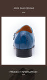 Deluxe Men's Loafers Shoes Blue Black Breathable Leather Handmade Genuine Leather Slip-On Monk Dress Men's MartLion   