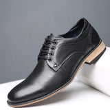 Men's Dress Shoes Genuine Cow Leather Birthday Gift Derby zapatos hombre Mart Lion 8805Black 7.5 China