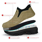 anti spark suede work boots anti smashing welding saftey shoes with iron toe anti-stab protection anti-slip work MartLion   