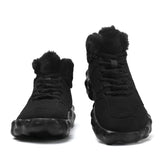 Winter Men Boots Warm Plush Snow Boots Suede Leather Casual Shoes with Fur Winter Outdoor Sneakers Non-slip