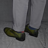 Black Blue Brown Green Men's Formal Social Shoes Genuine Leather Round Cap Toe Oxfords Wedding Dress MartLion   